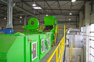  Heavy particles such as stones, non-ferrous parts and pieces of wood are removed in the air separator 