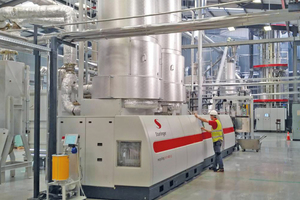  Die Starlinger-Recyclinganlage recoSTAR PET bei Extrupet 