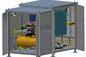  Der Basiscube mit Druckerhöhungspumpe, bis zu 6 Ventilgruppen und der Steuerungseinheit. Die Anlage kann mit einer Frostsicherung – Ausblasmodul ausgestattet werden, dieses Modul ist fest mit der Basis verbunden 