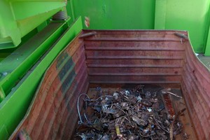  The recyclable material is collected in a collecting container 