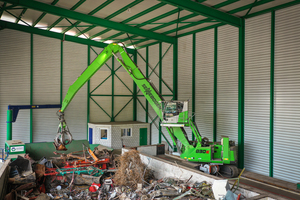  SENNEBOGEN 830 E material handler is electrically driven, environmentally friendly and effective in scrap handling 