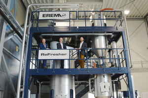  Im EREMA Kundenzentrum können seit April 2021 auch Testläufe mit einer Extrusions-ReFresher-Kombination in Industrieausführung durchgeführt werden 