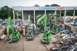  Insgesamt neun Umschlagbagger für den Materialumschlag sind bei Lohmann Entsorgung im Einsatz  