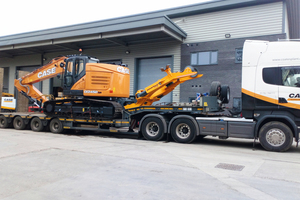  Transport of a CASE CX245DSR excavator with a Powerhand VRS 200 recycling system to Moores Metals 