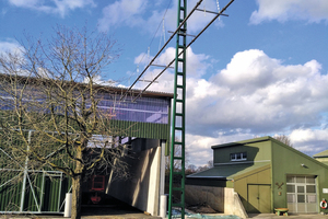  Förderleitungsverlauf in Soltau überwindet ca. 65 m Distanz zwischen Trocknungsanlage und Lagerhalle 