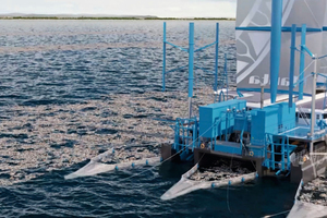  There are nets at the stern to collect the floating waste ...  