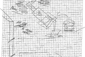  First planning sketch for positioning the shredding machine at Al-Meezan Metals 