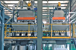  Flake sorters in recycling facility  
