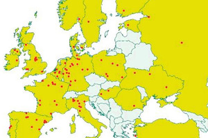  Standorte von Glasaufbereitungsanlagen in Europa  