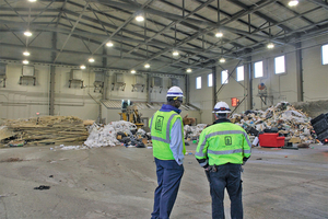  C&amp;D Materials are separated into piles for transport and recycling 