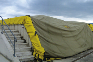  GORE® Cover system in use: The resulting leachate can be drained via the aeration channels 
