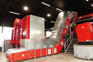  In addition to the screens, robust chain belt conveyors are also used in the technical center ... 