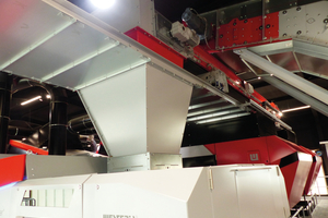  All three lines can beflexibly fed via a movable conveyor belt 