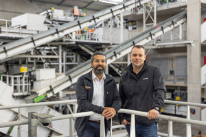  From left: Nischant Soni, Deputy Director of Sales DACH at Bollegraaf, and Benedikt Bader, Operations Manager and Head of PET Recycling at AGIR AG 