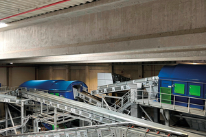  Three trommel screens, previously positioned in a single area and connected by long conveyor belts, are now arranged opposite each other 