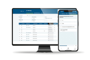  1 All modules of the ESA app can also be operated flexibly on a smartphone at any time and from any location – this is a clear advantage, especially during maintenance on the machines (example image) 